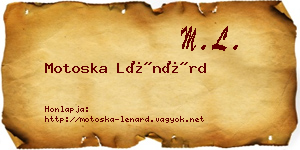 Motoska Lénárd névjegykártya